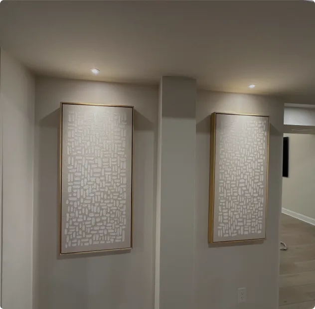 Accent wall lighting installation