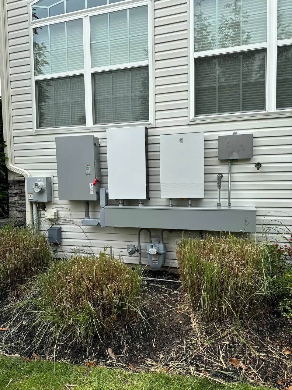 Meters and disconnects on a townhouse