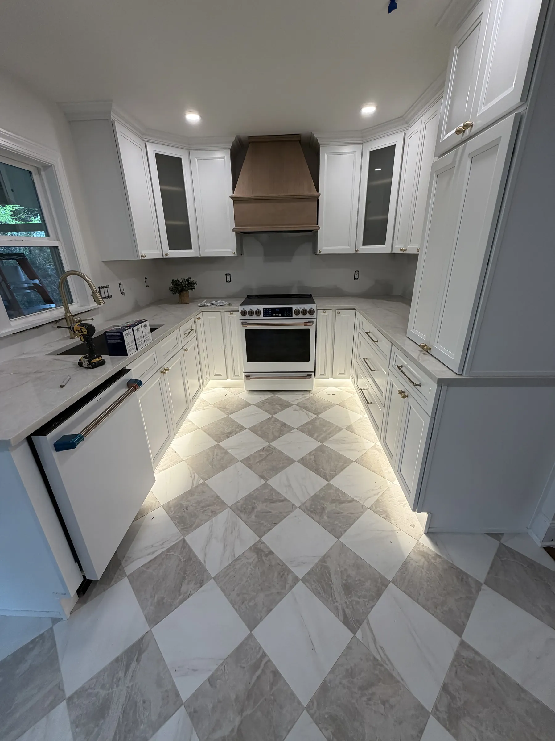 Kitchen with under-cabinet LED lighting